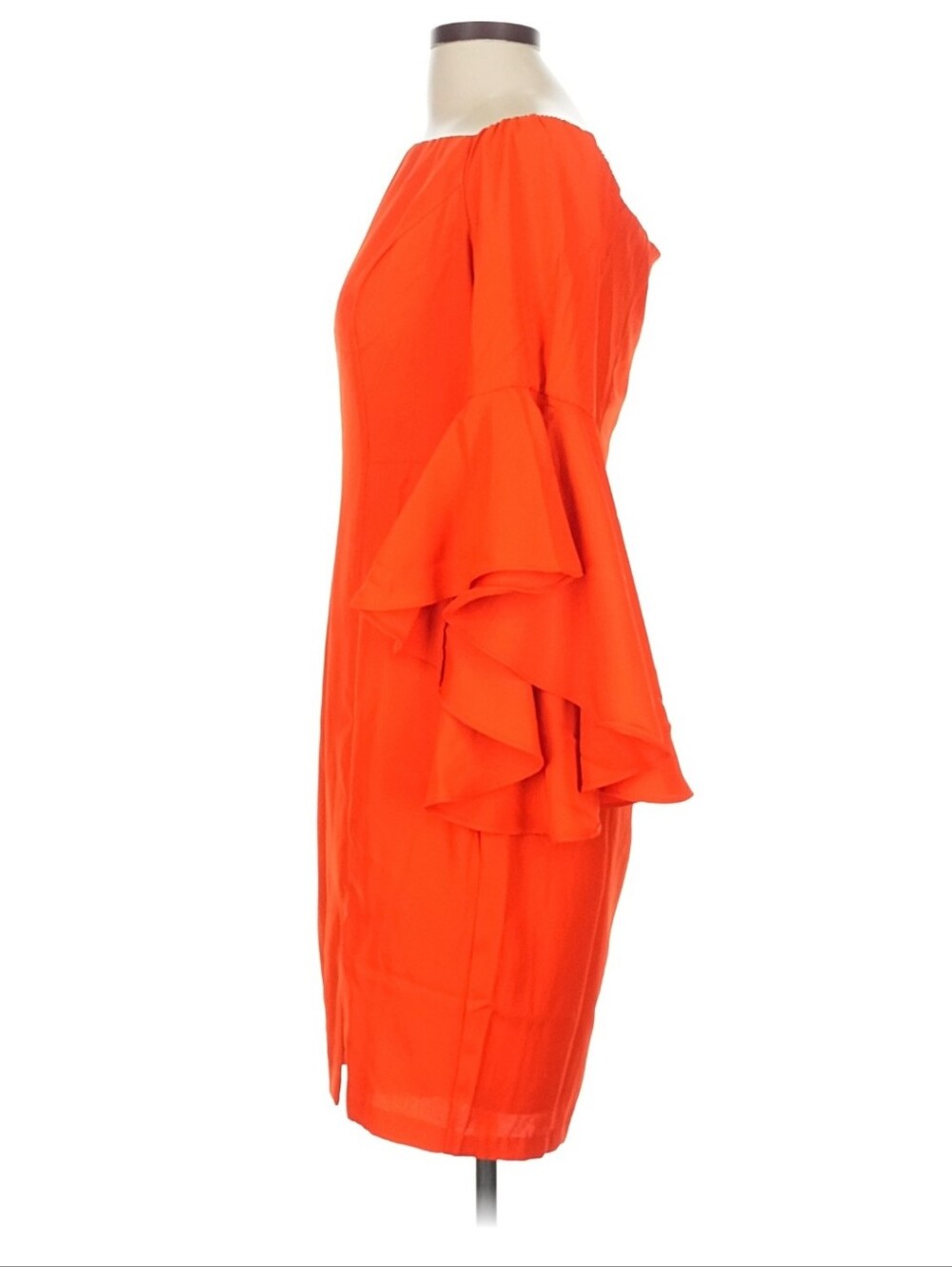 Venus Orange Ruffle-Sleeve Sheath Dress In Size 16 - Picture 5 of 9